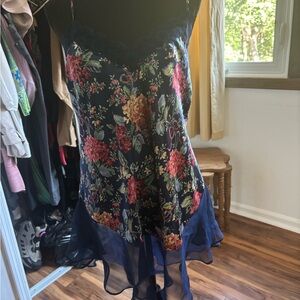 Floral Lace Trim Slip Lingerie